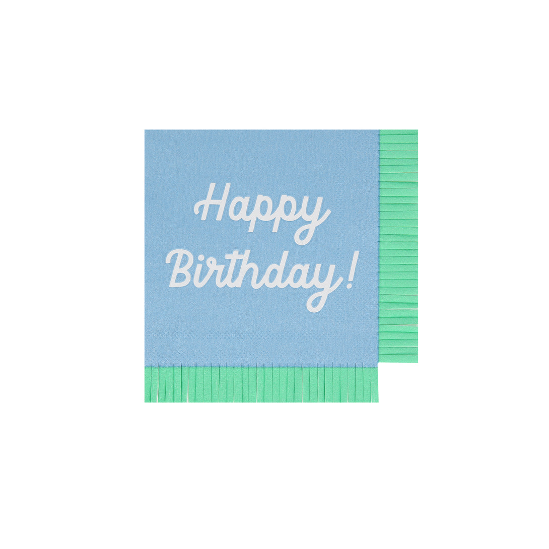 Our small paper napkins have the words Happy Birthday on them and lots of bright co-ordinating colours to look amazing on your party table.