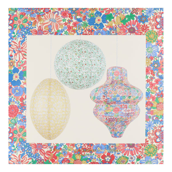 Our paper lantern set has a set of three, in a wavy, round and oval shape, each with a different Liberty floral print design, great for parties. Image7