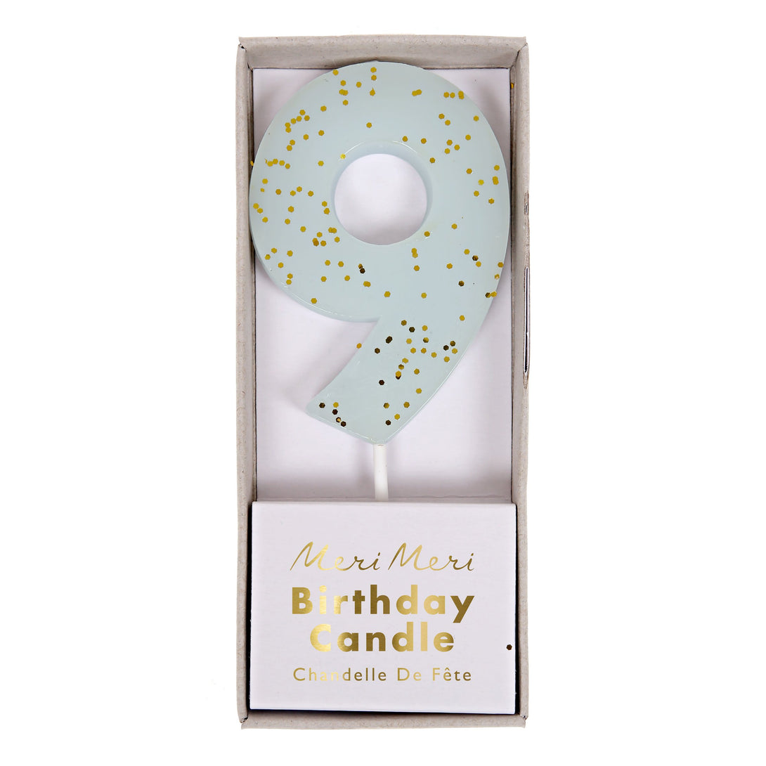 Blue Number 9 Candle Image2
