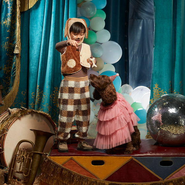 Our dog costume for kids is so cute, and consists of a hat and vest made from fleece. Image2