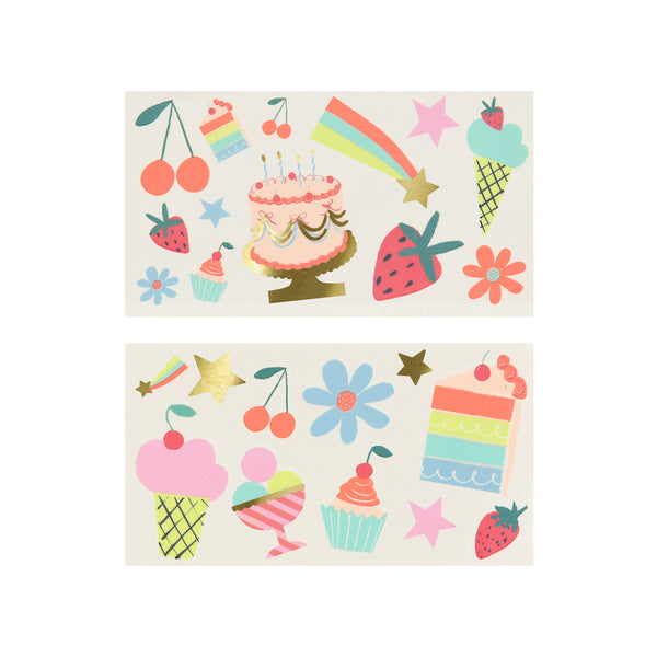Look and feel birthday sensational with the gift of temporary tattoos in fun food designs, ideal as birthday party bag gifts. Image2