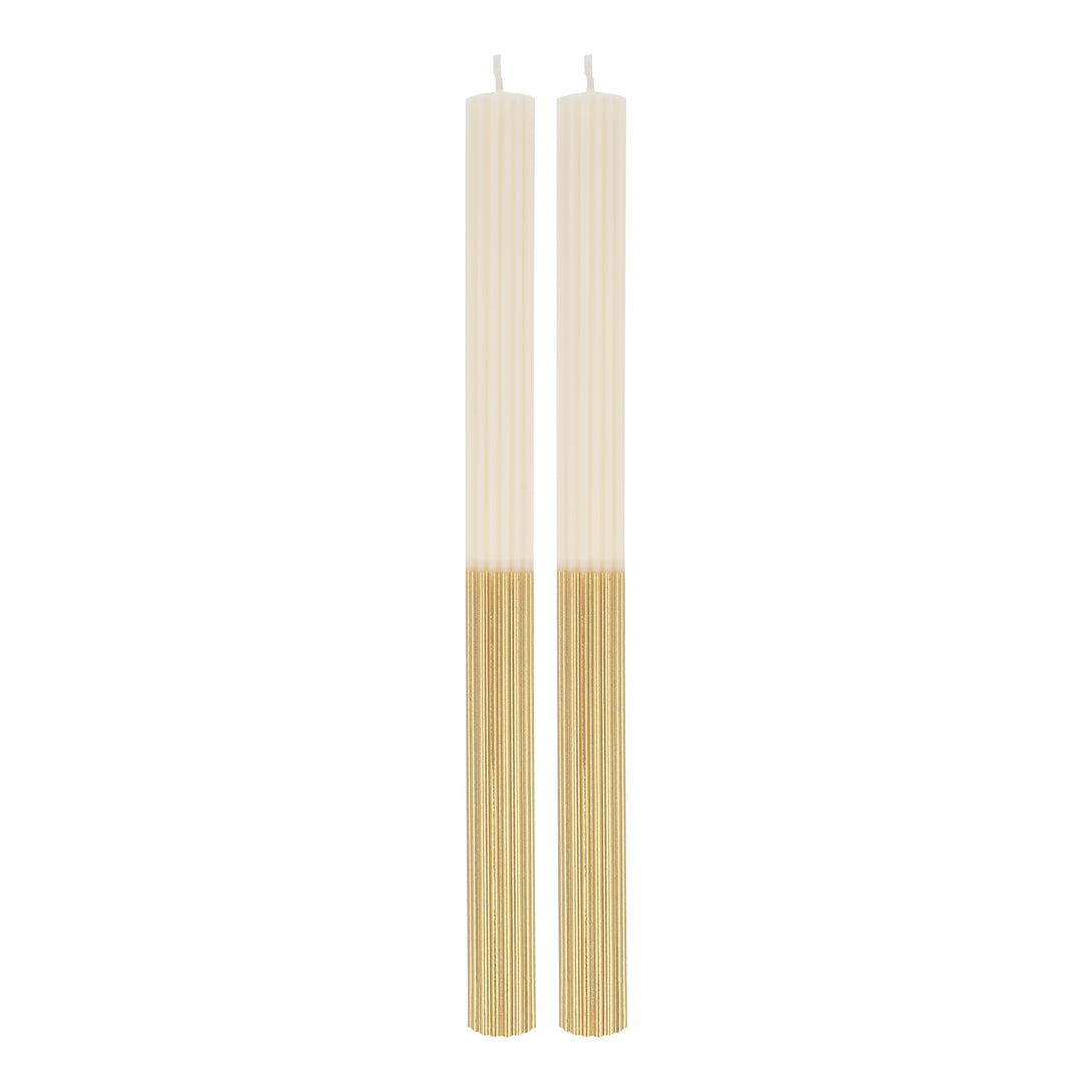 Our gold candles, with an ivory top and gold dipped base, make a wonderful table centrepiece or decoration.