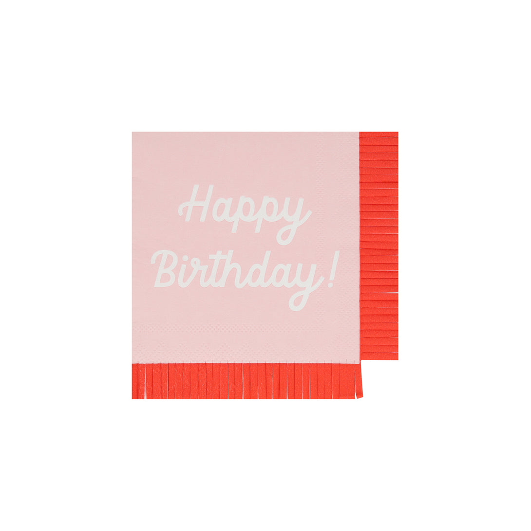 Our small paper napkins have the words Happy Birthday on them and lots of bright co-ordinating colours to look amazing on your party table.