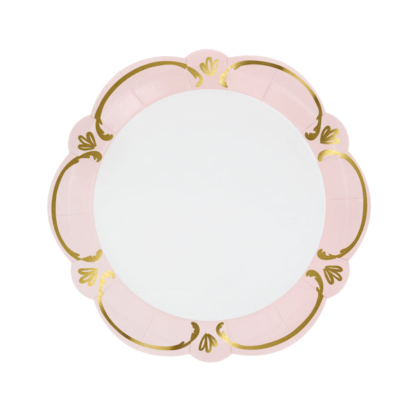 Our elegant party plates, made from high-quality paper, feature a stunning rococo design, pastel shades and shiny gold foil details. Image4