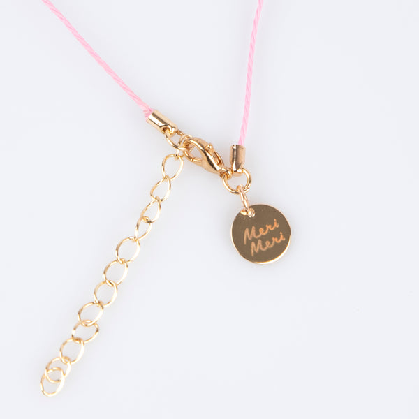 Our charms necklace is crafted with colourful enamel charms with a pink cord and gold tone lobster clasp, a pretty necklace for kids. Image3