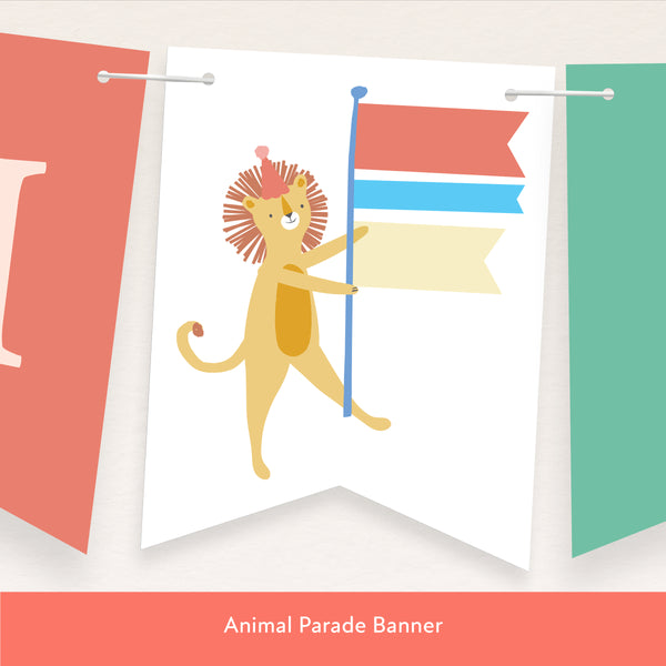 Our digital party bundle, with bright and beautiful animal illustrations, includes all you need to welcome guests to your party. Image4