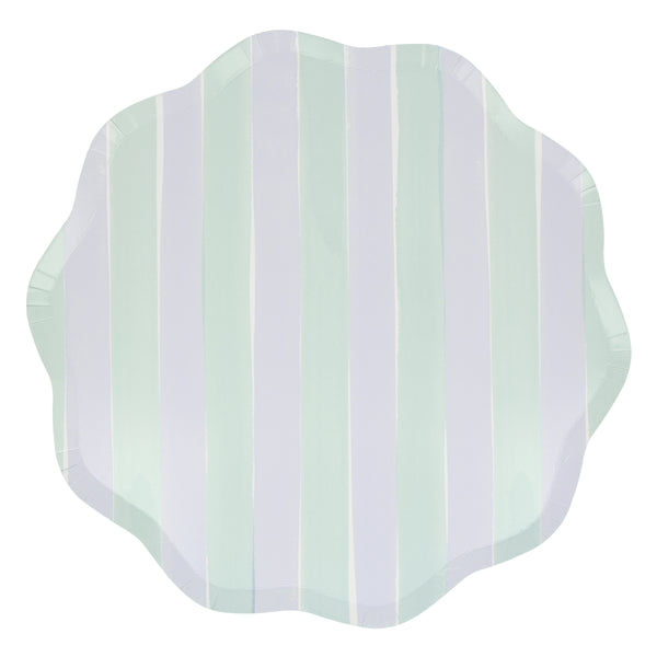 Our paper dinner plates, with stylish pastel stripes, are ideal as dinner plates for any special party. Image4