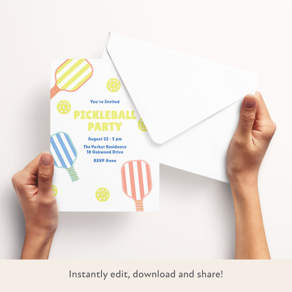 Pickleball Download & Print Invitation Image3