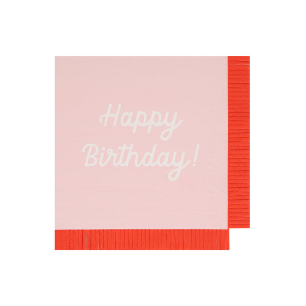 Our paper birthday napkins are made in bright colours with the words Happy Birthday on them. Image1