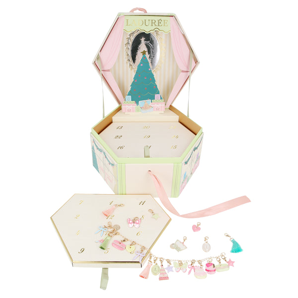 Kids who love accessories will adore our Laduree advent calendar which contains a charm bracelet, with enamel charms and cotton tassels. Image2