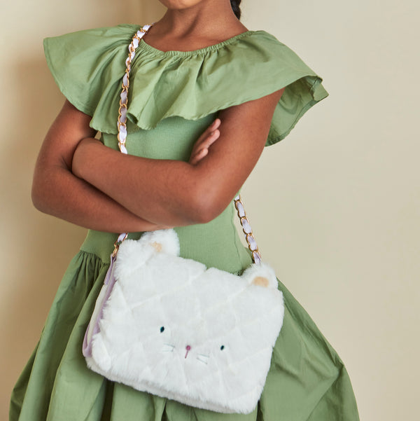 Kids accessories are meant to be fun, and our cat handbag crafted from soft plush is fun and chic. Image2