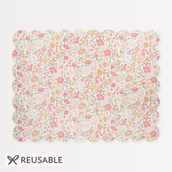 Our floral placemat features a pretty Liberty print design with a laminated finish and a durable cork backing. Image1
