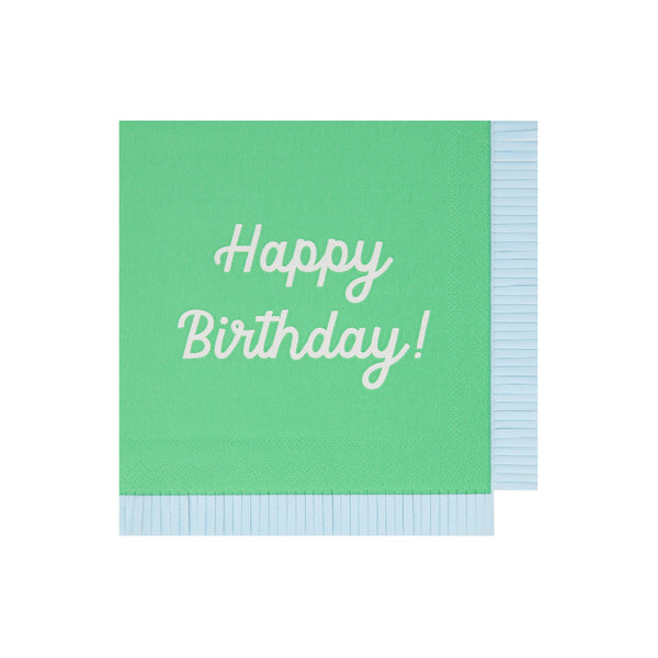 Our paper birthday napkins are made in bright colours with the words Happy Birthday on them. Image9