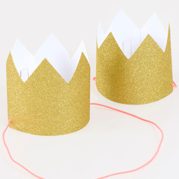 Mini Gold Glitter Crowns Image2