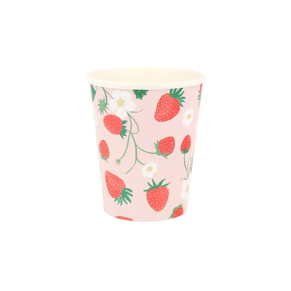 Our strawberry party set includes summery party supplies with strawberry designs, including plates, cups, napkins and a garland.  Image9