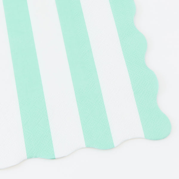 Our party napkins, made from 3-ply paper in a large size, features vibrant stripes in 6 colours, ideal for a pool party, beach party or picnic. Image3