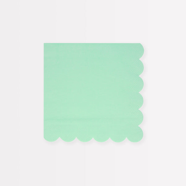 Our paper napkins are the ideal kids napkins as are a small size, a gorgeous sea foam green colour.