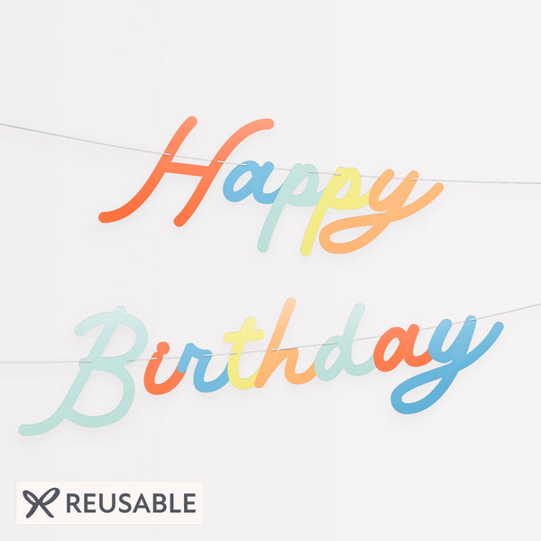 If you're looking for happy birthday decorations you'll love our bright paper garland. Image1