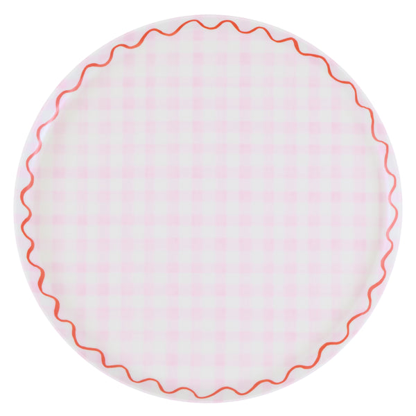 Our large reusable plates have a pretty gingham print design in six cheerful colours, ideal for baby showers, picnics and birthdays. Image6