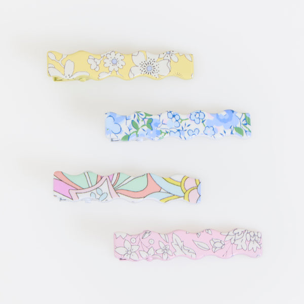 If you're looking for beautiful hair accessories then you'll love our hairclips with Liberty floral print designs, a lovely gift to give and receive. Image4