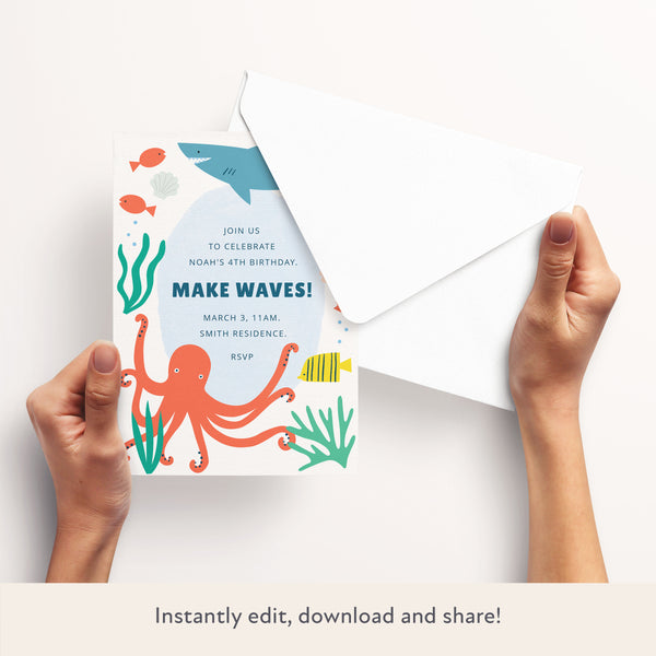 Under The Sea Download & Print Invitation Image3