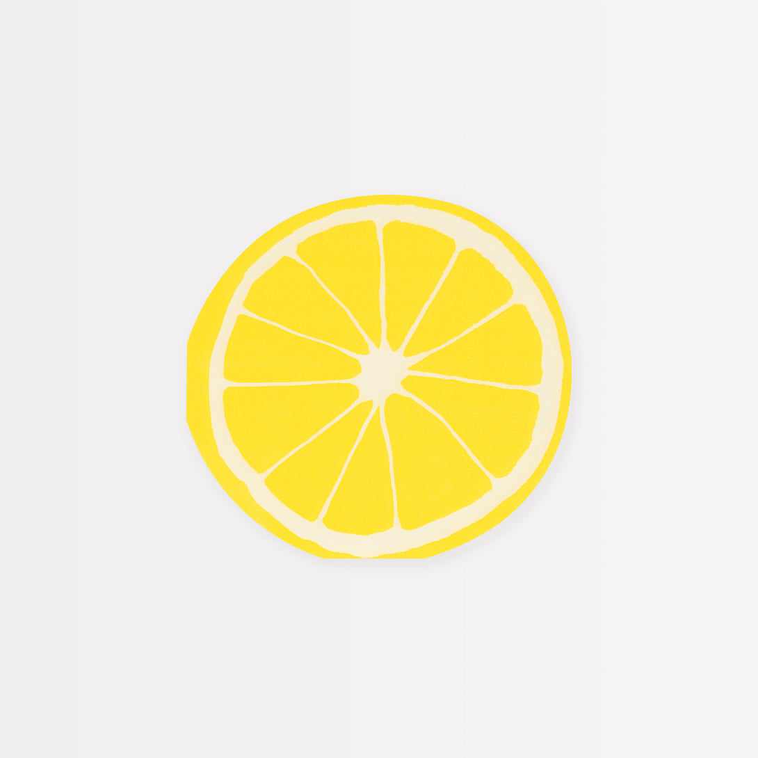 Our paper napkins, in the shape of a slice of lemon, are great as cocktail napkins or as kids napkins.