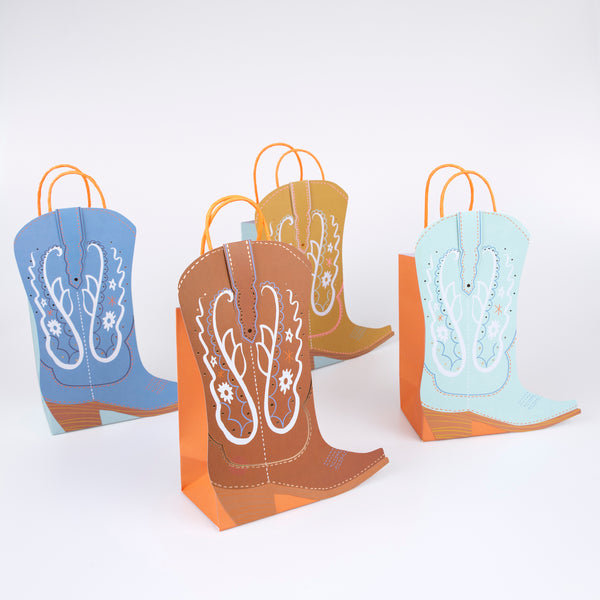 Our western boot party bags are perfect for a western party, fun and colourful with room to pack with party bag gifts. Image4