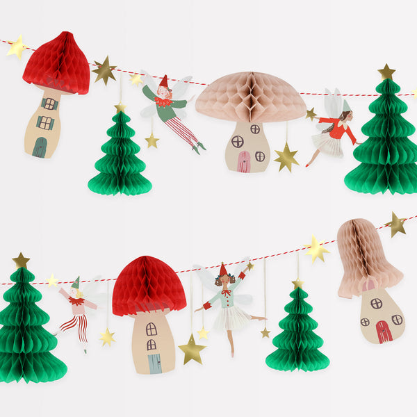 Make your Christmas decorations look like a magical winter woodland with our honeycomb fairy garland.