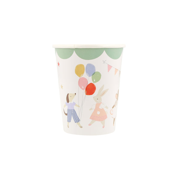 Our paper party cups have a adorable animal and balloon design with pastel colours for a vintage look, ideal as baby shower cups. Image7
