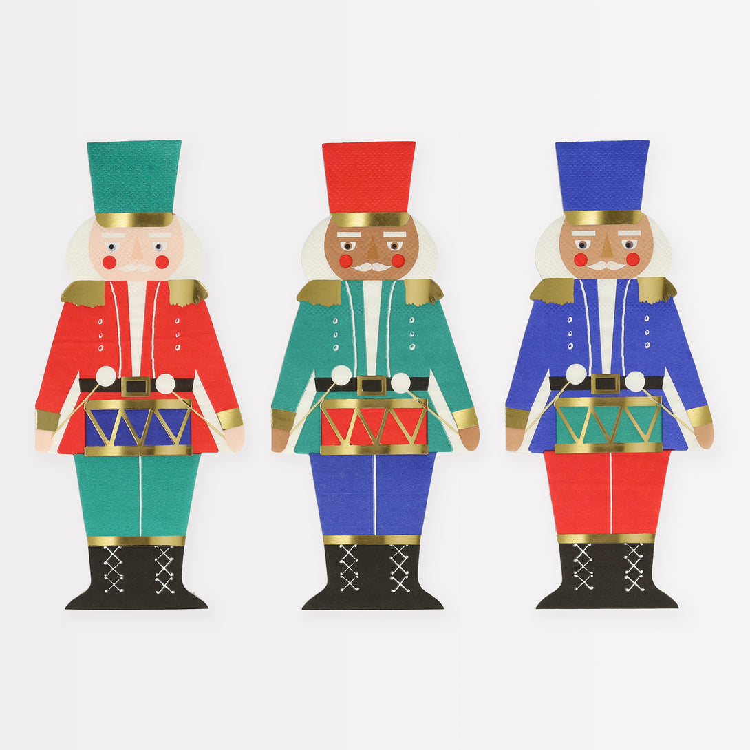 Our party napkins, designed as nutcracker soldiers, are ideal if you want nostalgic and traditional Christmas napkins.