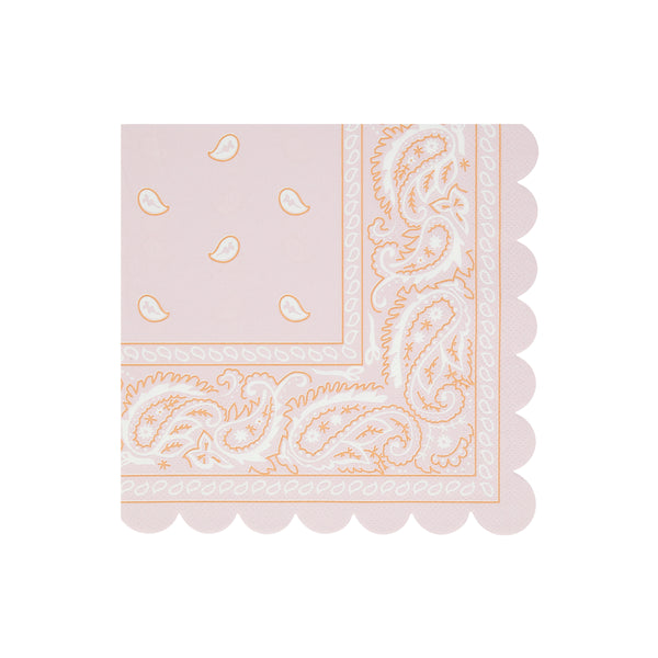 Our paper napkins, with a fun bandana design and 5 stunning colours, is ideal to add decoration to a Western birthday party or BBQ. Image6