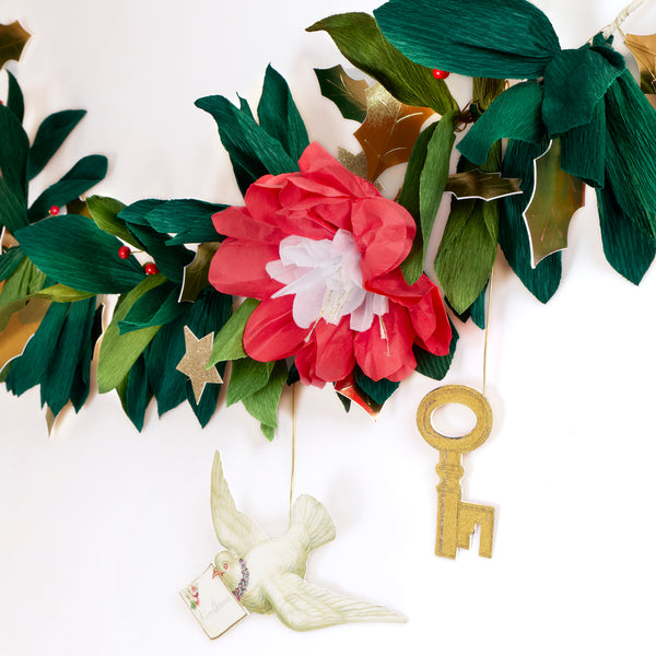 Our Christmas garlands set includes 2, one with foliage and decorative John Derian icons, the other with a Merry Christmas message. Image3