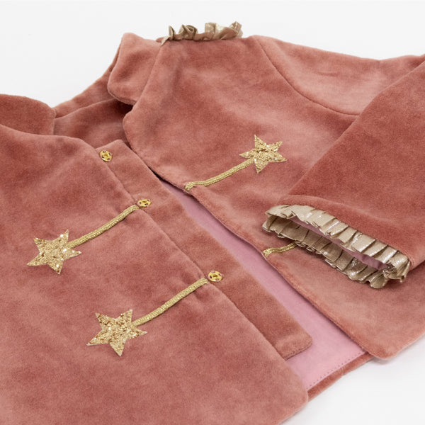 This girls' Christmas costume is made from velvet, tulle and gold lamé. Image7