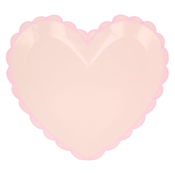 Our dinner plates, in heart shapes, feature a range of pretty pastel colours and a scalloped border. Image8
