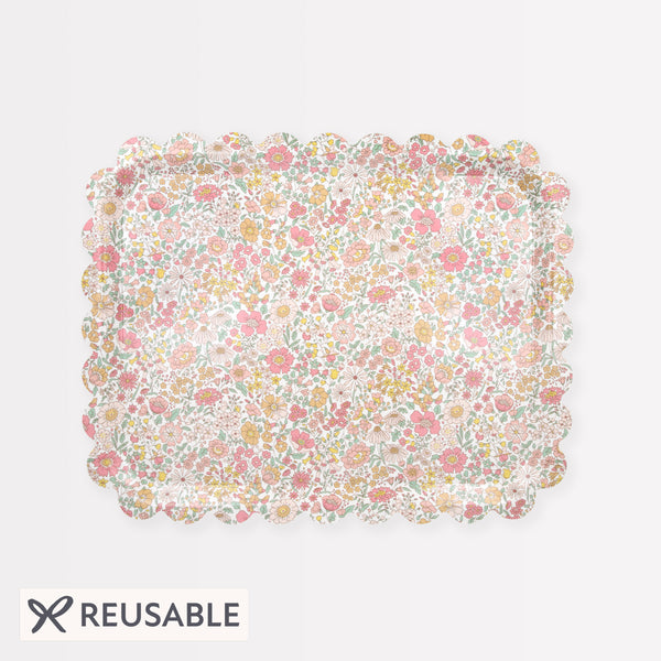 Our small tray features a pretty Liberty floral print design, melamine finish, and is made from birch veneer plywood, for practicality and style. Image1