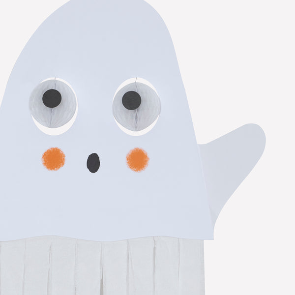 Our giant Halloween decorations set, especially designed for hanging, includes a witch, ghost and moon with fun honeycomb dangling eyeballs. Image3