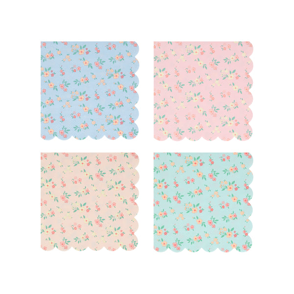 Our paper napkins, in a small size, feature a pretty ditsy floral pattern and 4 vintage pastel colour ways.