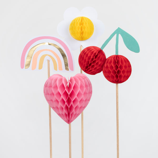 Our cake topper set with 3D embellishments and gold foil are the perfect instant cake decorations. Image2