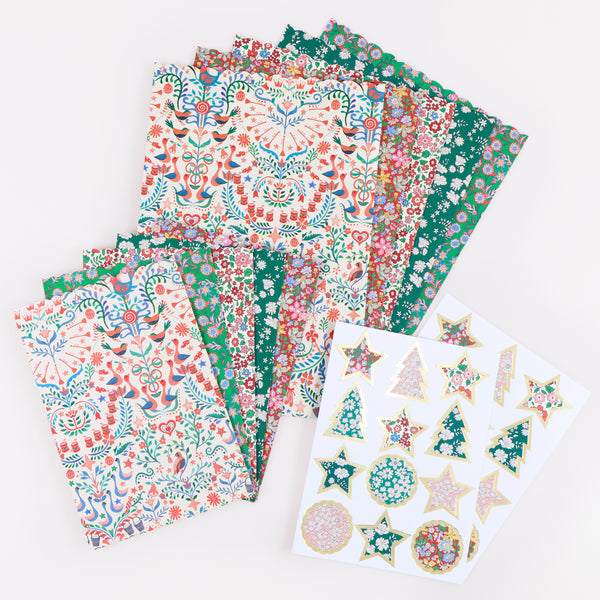 Our paper Christmas gift bags feature beautiful Liberty print designs for an elegant look, with  five designs in two sizes. Image3