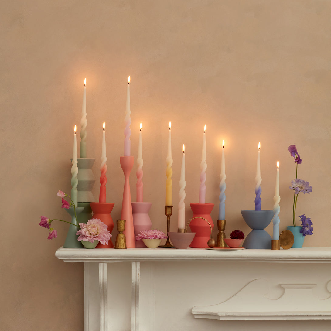 Our pastel candles, with a twisted shape, make great party decoration ideas. Image2