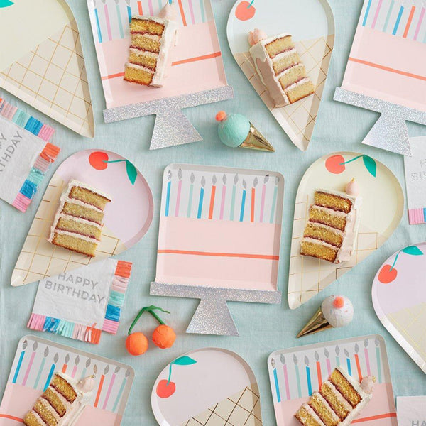 These fabulous paper plates are in the shape of a birthday cake with candles. Image4