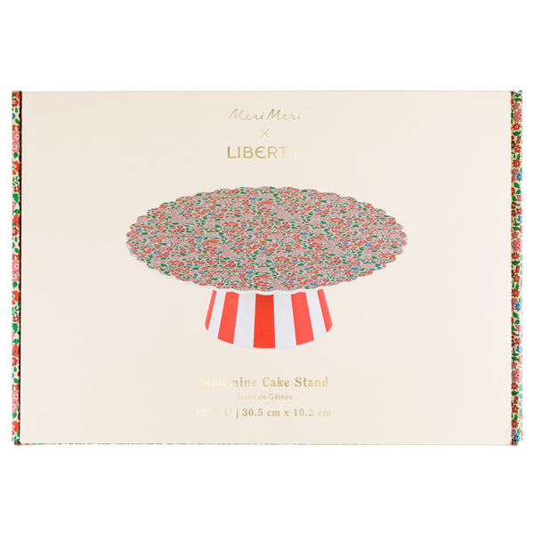 Our Christmas cake stand features a Liberty floral print design, with a striped base, ideal for displaying festive cakes and a lovely host gift. Image3