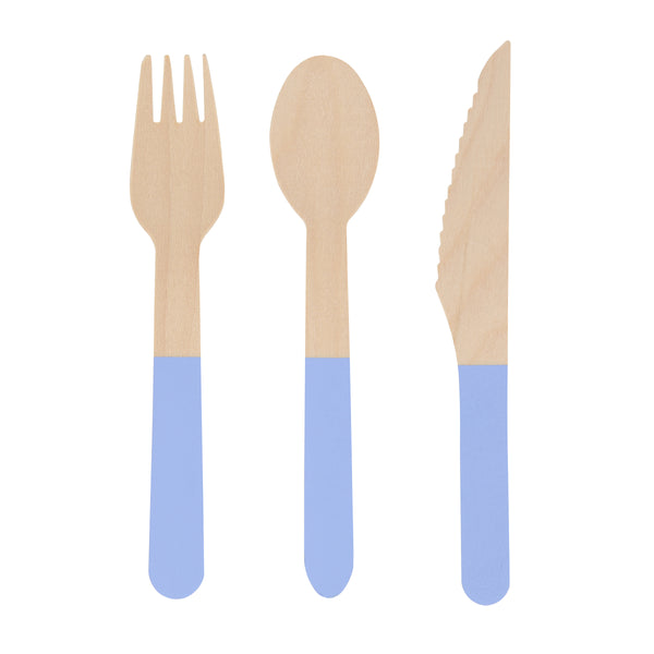 Our disposable cutlery is made from birch wood and features blue handles for a stylish look. Image4