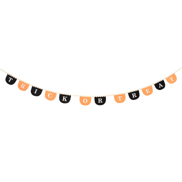 Our black and orange Halloween garland is made from fabric, so is the perfect reusable Halloween decoration. Image4