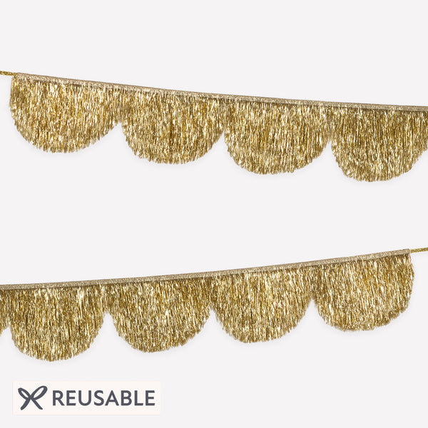 Use our gold tinsel garland to make your Christmas and New Year parties look so festive. Image1