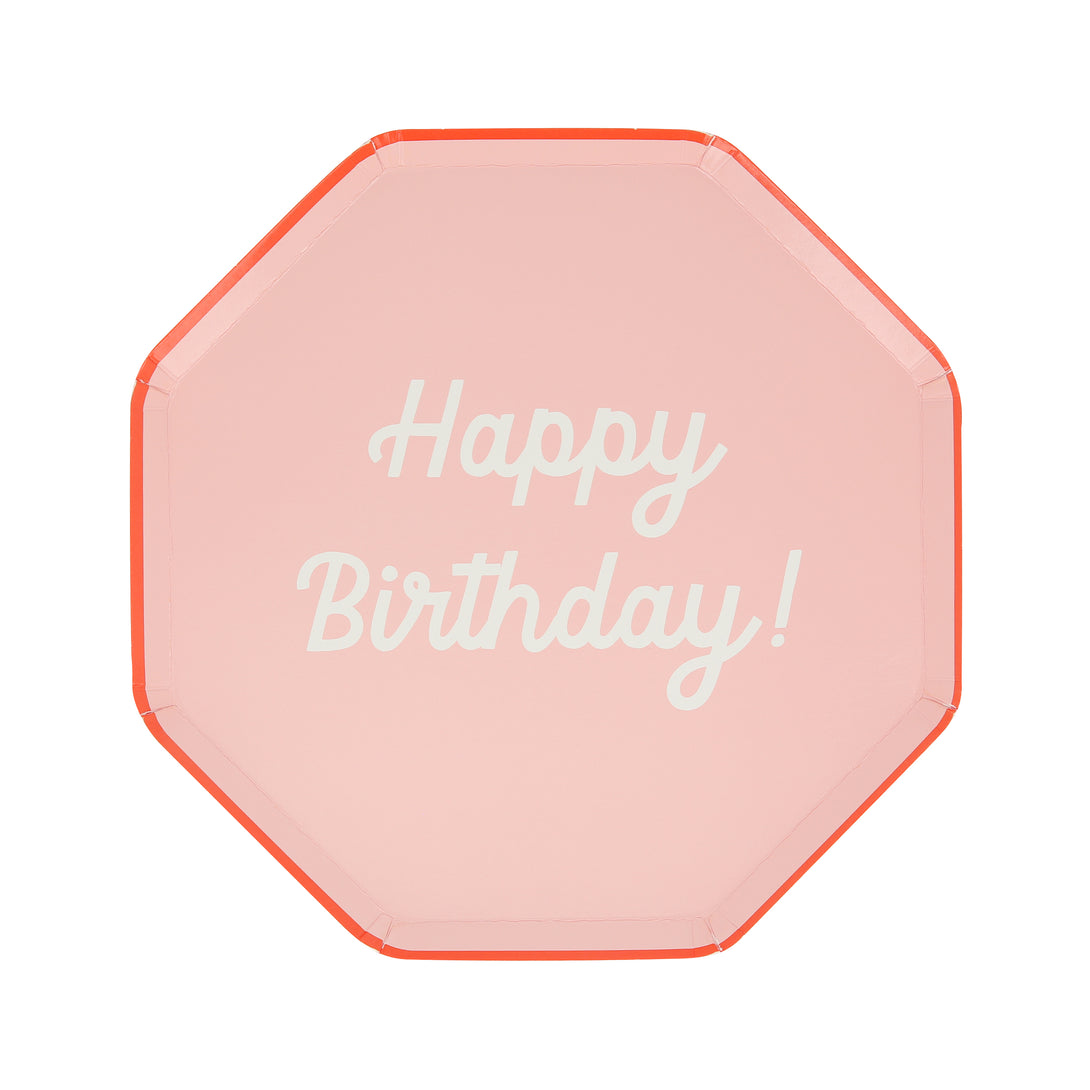 The octagonal design, and bright colours, of our birthday plates make these the perfect side plates for a birthday celebration.