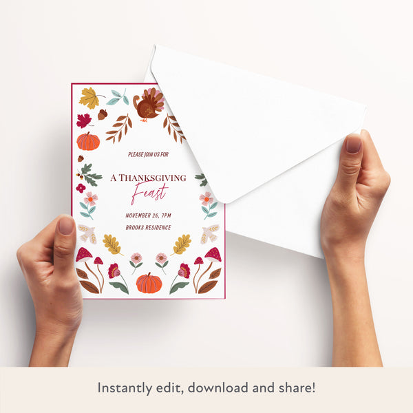 Thanksgiving Icons Download & Print Invitation Image3
