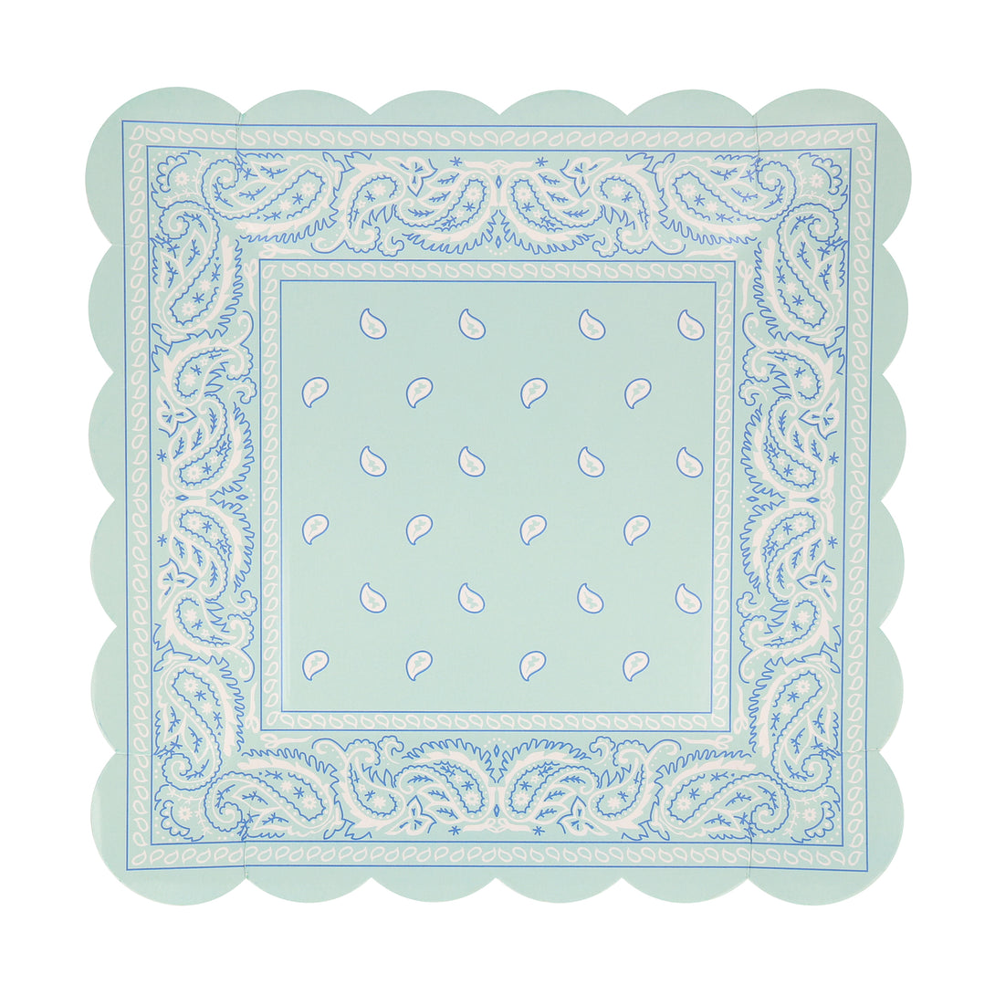 Add to your western theme party with our stunning paper plates in the shape of bandanas.