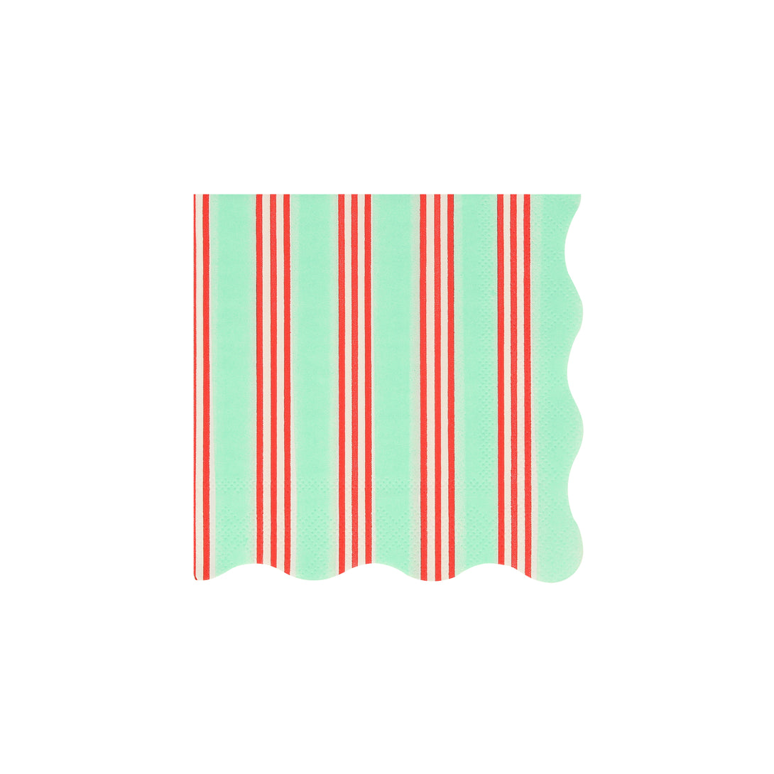 Our small party napkins, with festive coloured stripes, will look amazing at your Christmas dinner or Christmas cocktail party.