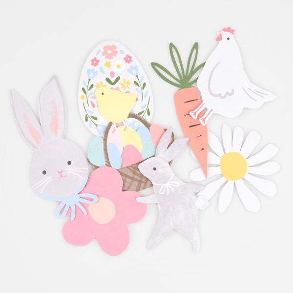 Our Easter stickers include flower stickers, bunny sticker, chick stickers, perfect for an Easter party activity. Image1